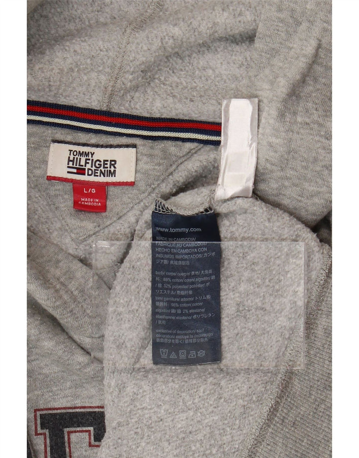 TOMMY HILFIGER Ženska prevelika majica s kapuljačom s kapuljačom UK 16 Large Gray