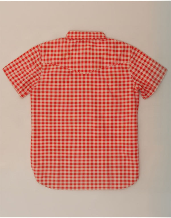 Vintage ženska košulja kratkih rukava UK 12 Srednje ružičasta gingham
