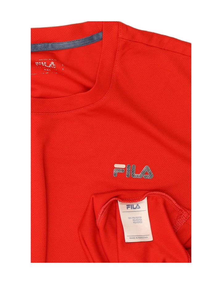 FILA Mens T-Shirt Top Medium Red Polyester Vintage Fila and Second-Hand Fila from Messina Hembry 