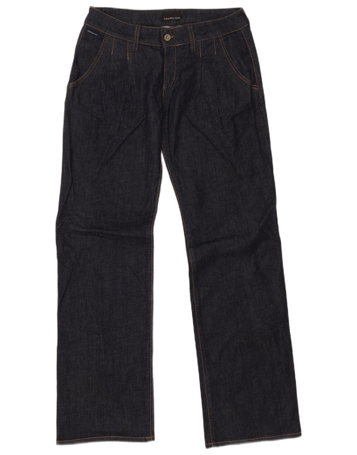 CALVIN KLEIN Ženske ravne traperice W30 L33 tamnoplavi pamuk