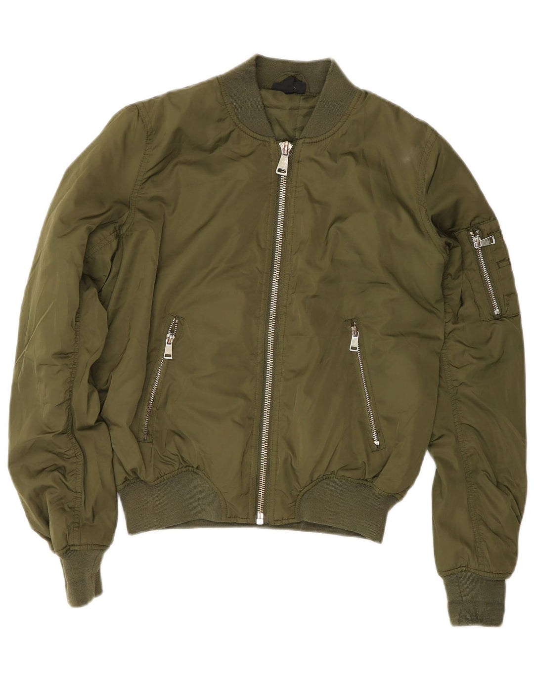 Topshop ženska podstavljena bomber jakna UK 8 Mali zeleni poliester