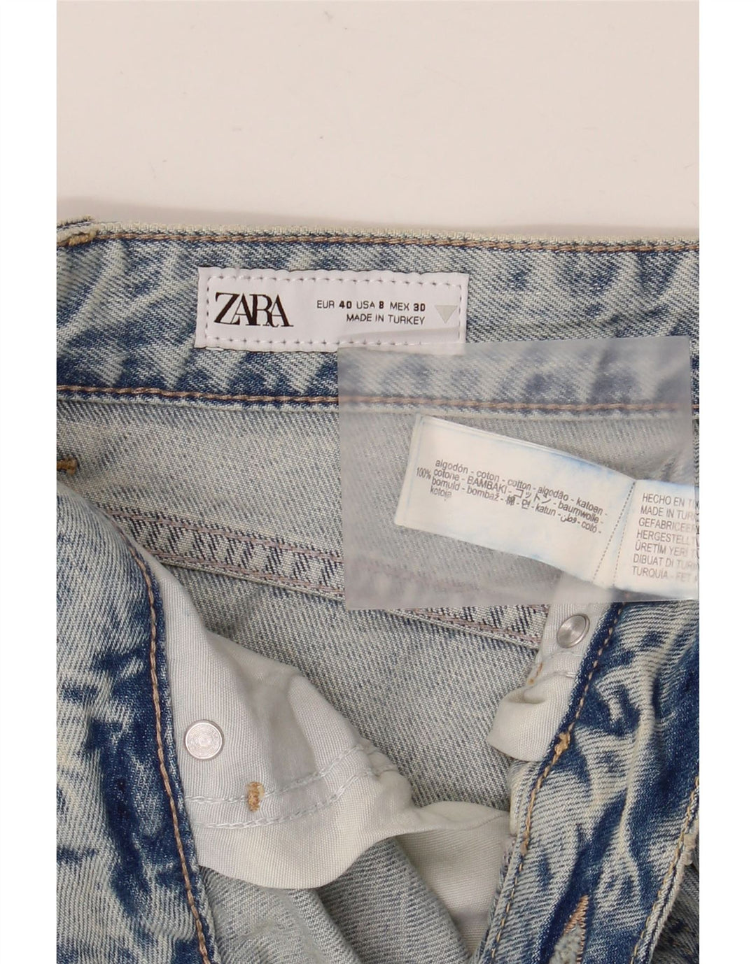 ZARA ženske ravne traperice EU 40 srednje W30 L28 plavi pamuk