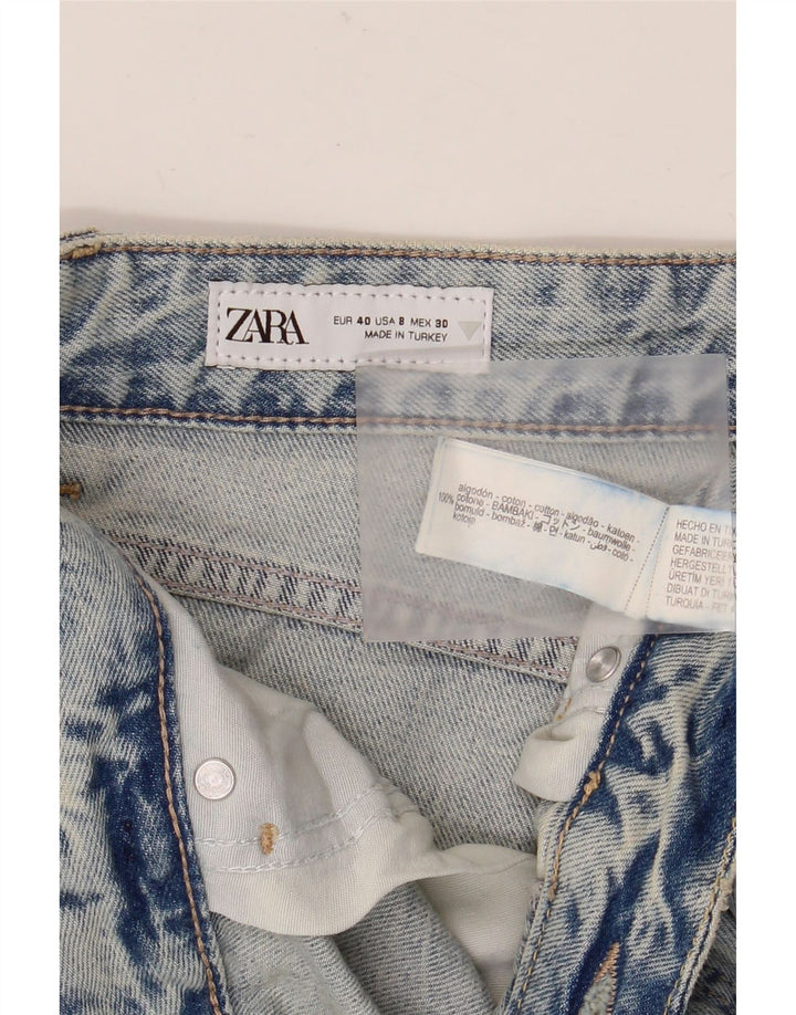 ZARA ženske ravne traperice EU 40 srednje W30 L28 plavi pamuk