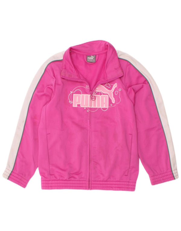 Puma Girls Graphic Gornja jakna trenirke 3-4 godine Pink Colourblock