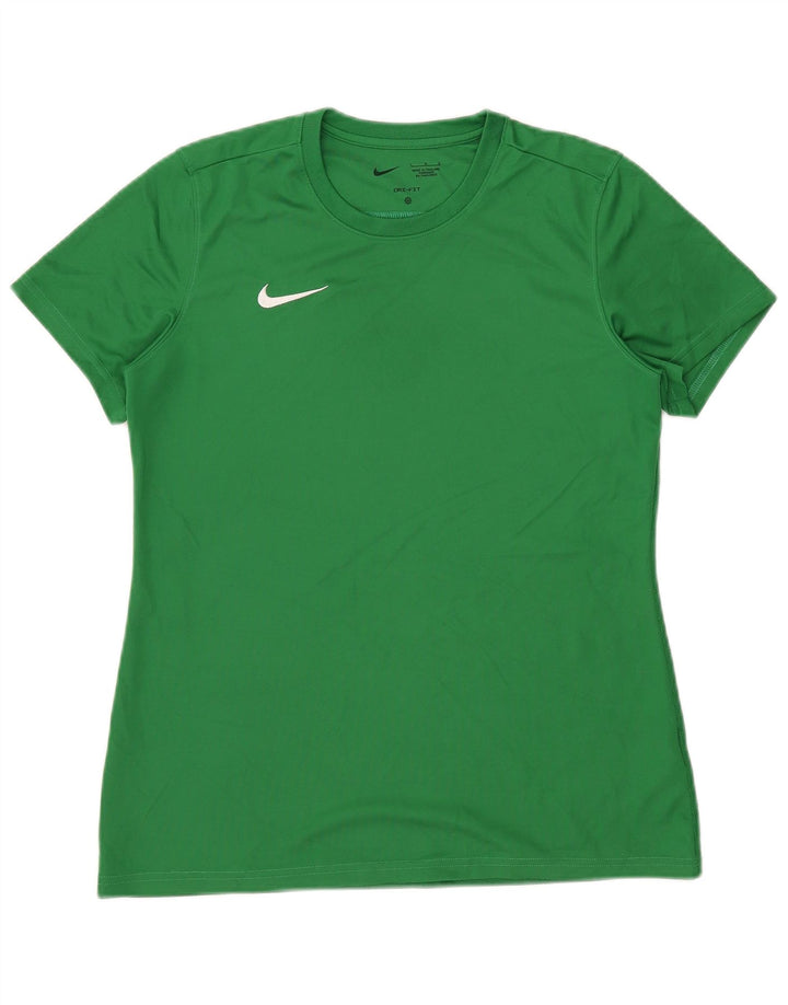 Nike Ženska Dri Fit majica kratkih rukava UK 14 veliki zeleni poliester