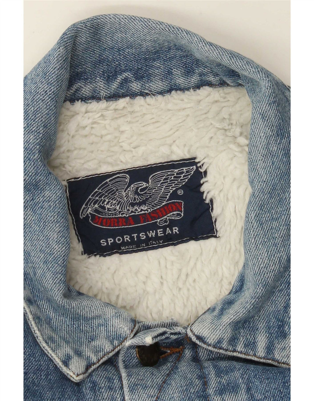 Vintage muška traper šerpa jakna UK 40 Large Blue