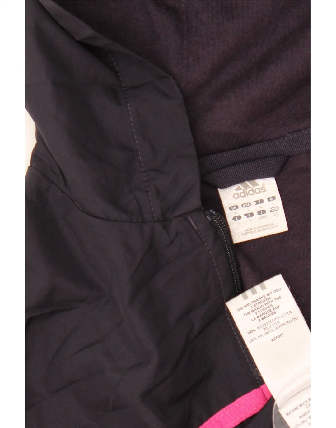 Adidas ženska gornja jakna s kapuljačom UK 16 veliki crni poliester