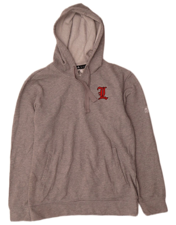 Adidas muška majica s kapuljačom Louisville Cardinals Srednje sivi pamuk
