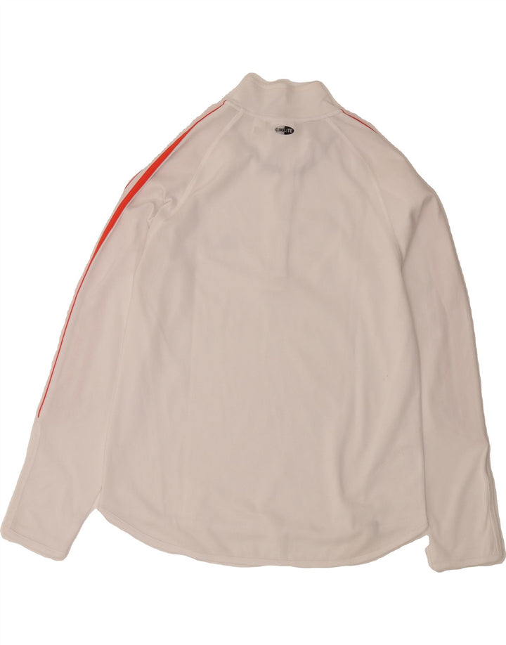 ADIDAS Womens Clima 365 Zip Neck Pullover Tracksuit Top UK 14 Medium White Vintage Adidas and Second-Hand Adidas from Messina Hembry 