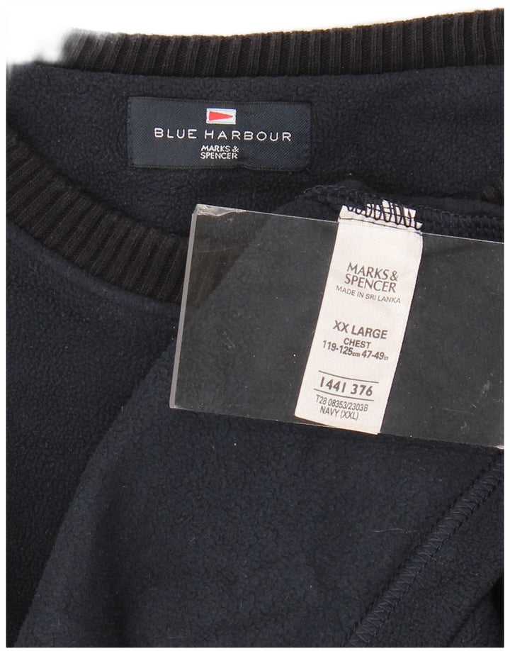 Marks & Spencer muški plavi Harbor džemper od flisa 2XL tamnoplavi poliester