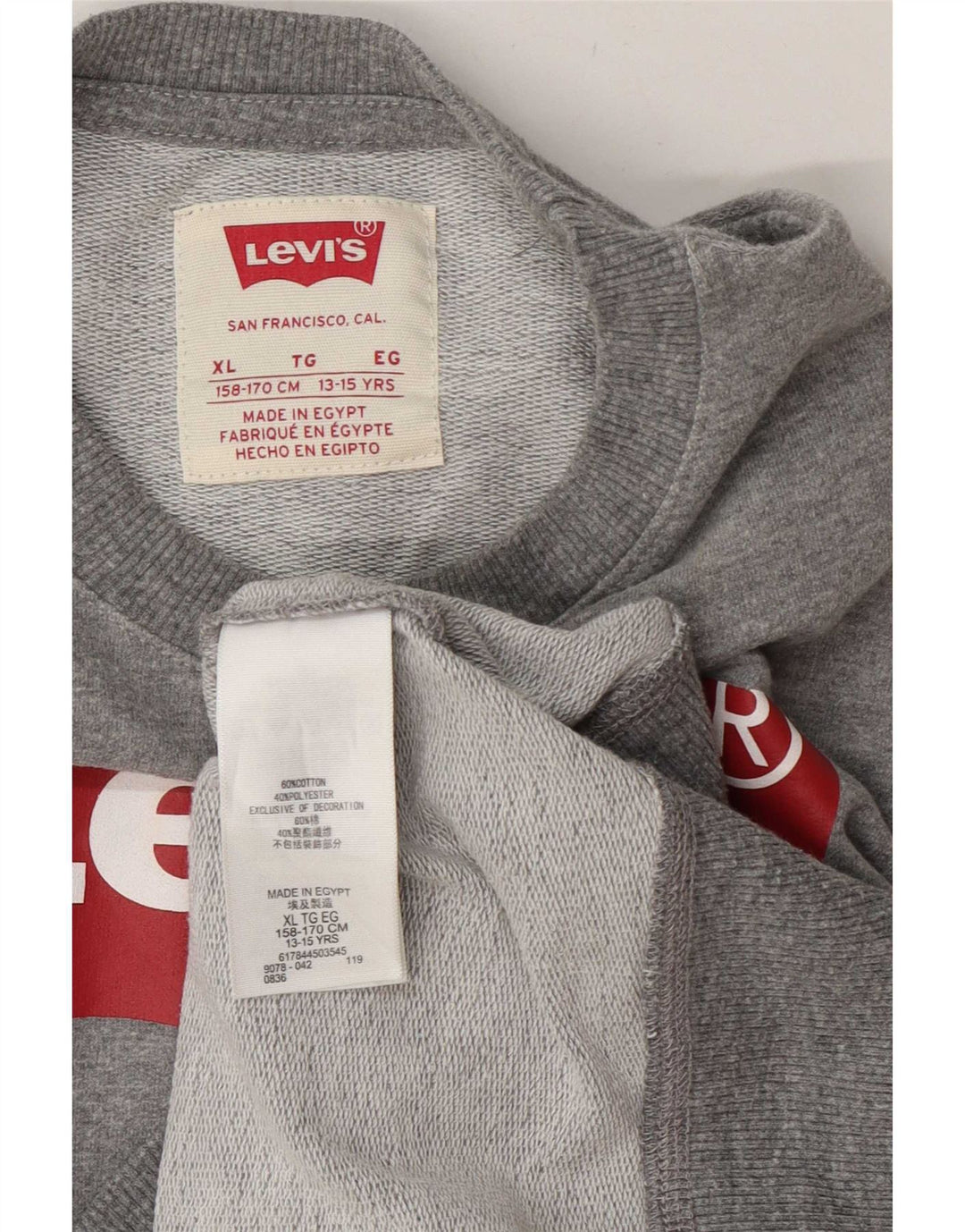 Levi's Boys majica s kratkim rukavima s motivom 13-14 godina XL sivi pamuk