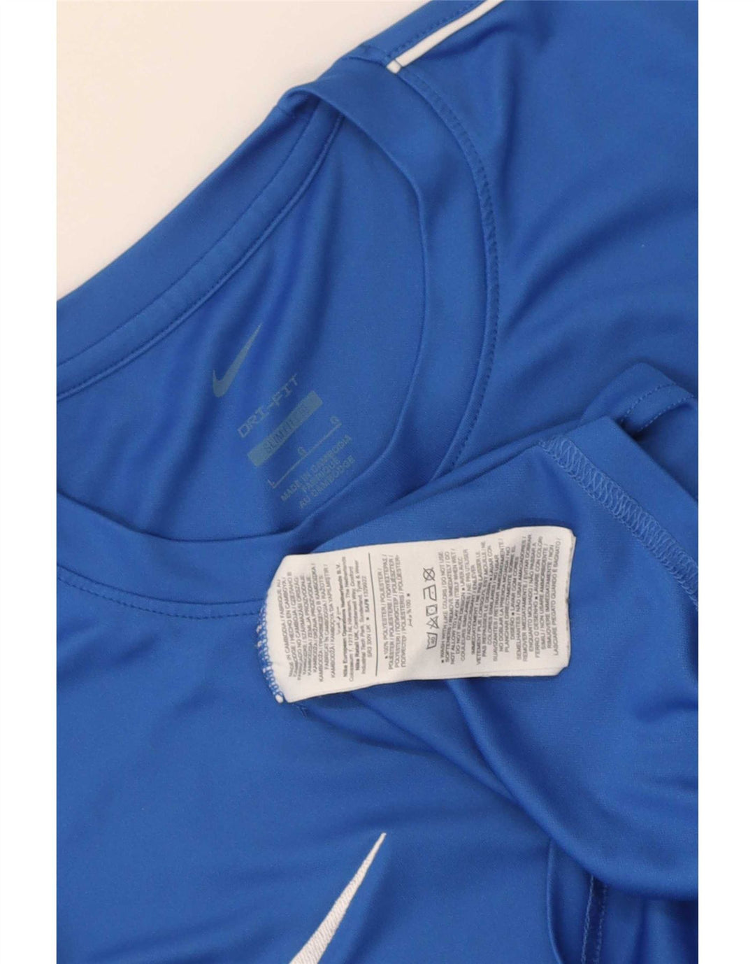 Nike Dri Fit Slim Fit majica kratkih rukava, veliki plavi poliester