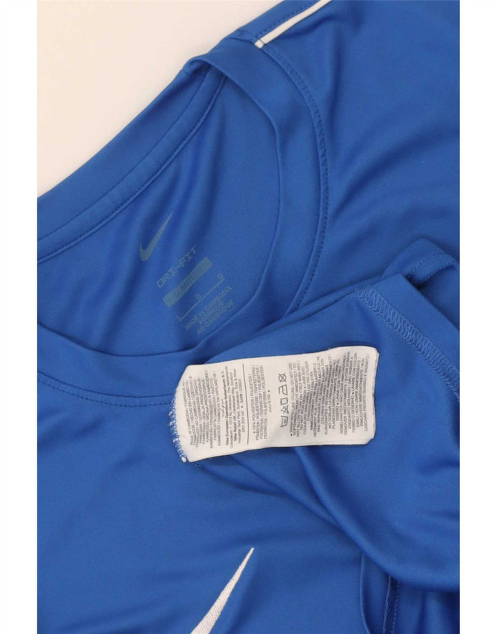Nike Dri Fit Slim Fit majica kratkih rukava, veliki plavi poliester