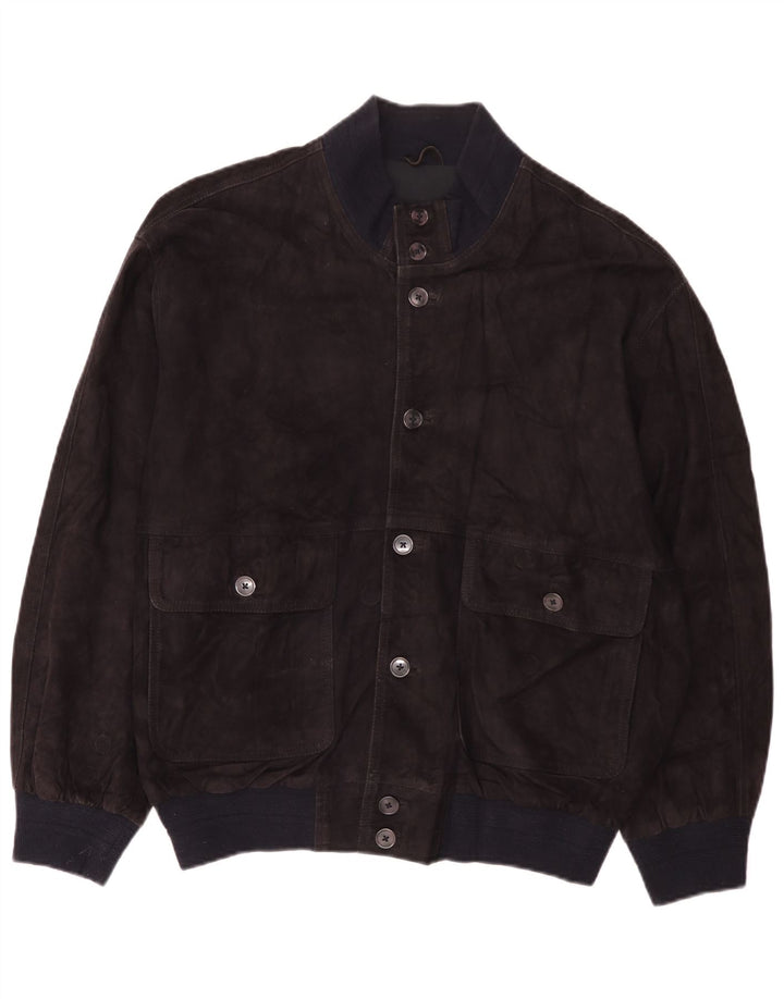 Vintage muška bomber jakna od brušene kože IT 48 srednje tamnoplave kože