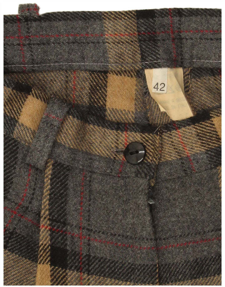 VINTAGE Ženske kratke chino hlače širokih nogavica IT 42 srednje W28 sive karirane