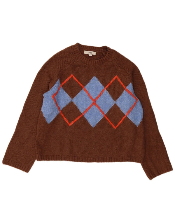 Marks & Spencer ženski džemper s okruglim izrezom UK 14 Srednje smeđa