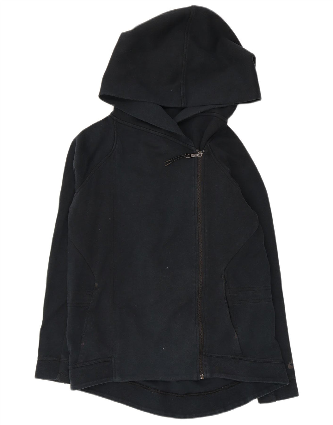 NIKE ženska velika majica s kapuljačom s patentnim zatvaračem UK 10 Mala tamnoplava pamuk