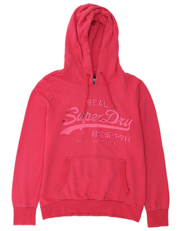 Superdry ženska majica s kapuljačom s kapuljačom UK 14, veliki ružičasti pamuk