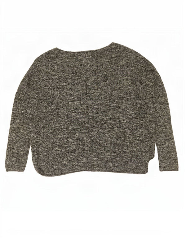 Zara ženski veliki džemper s veznim izrezom UK 10 Small Grey Flecked