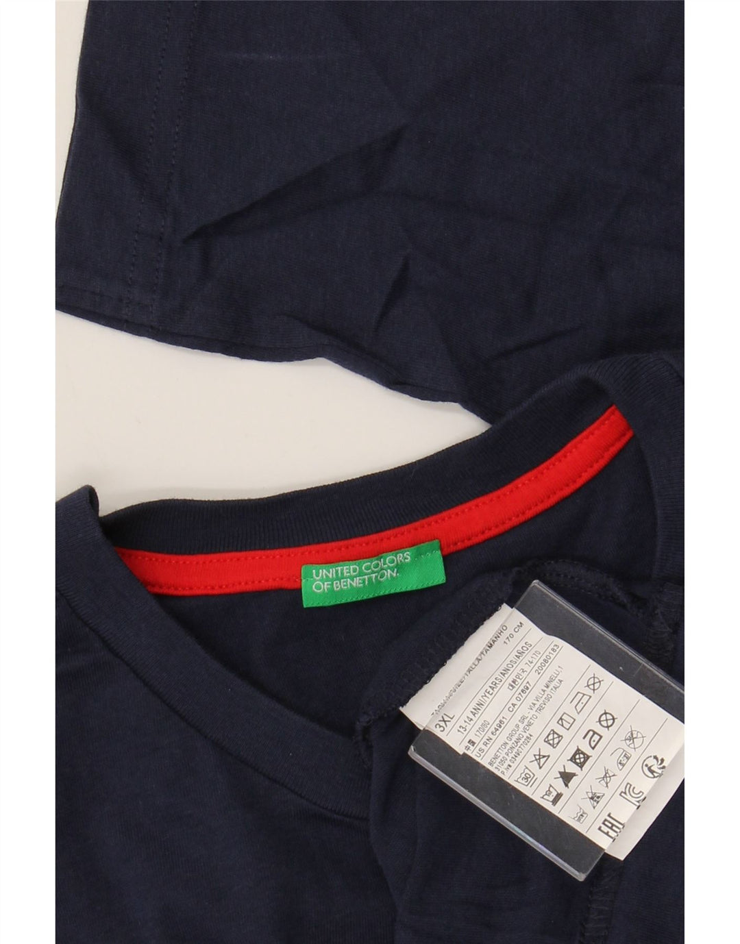 BENETTON Majica dugih rukava s grafičkim motivima 13-14 godina 3XL tamnoplavi pamuk