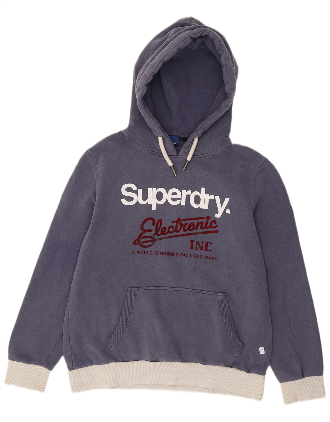 SUPERDRY Ženska majica s kapuljačom s kapuljačom UK 16 Veliki blok tamnoplave boje