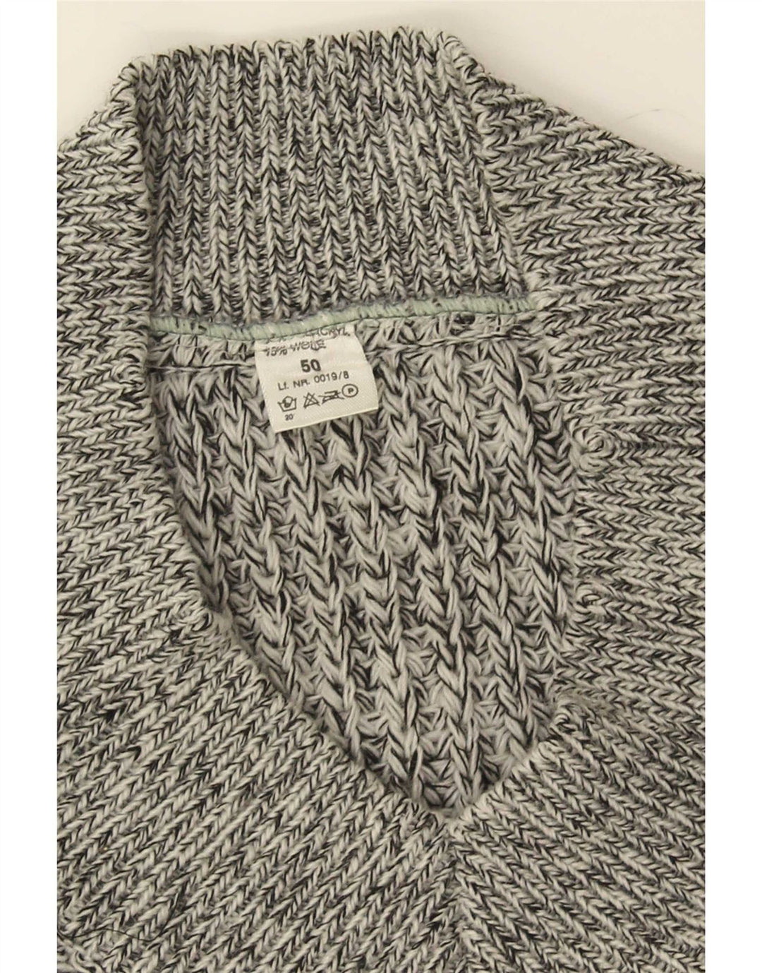 Vintage muški džemper s V-izrezom IT 50 srednje sivo s pjegama