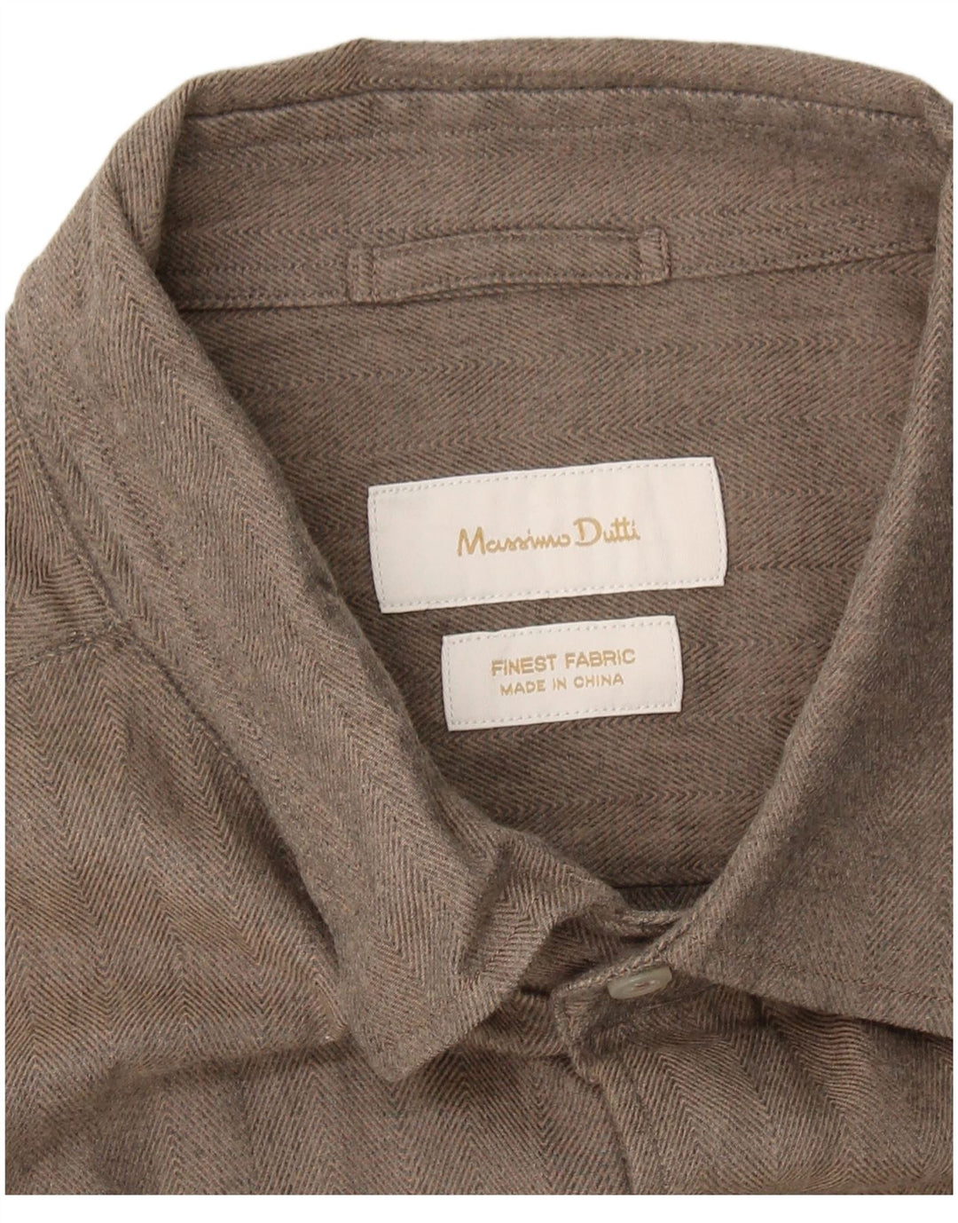 MASSIMO DUTTI Mens Flannel Shirt XL Grey Cotton