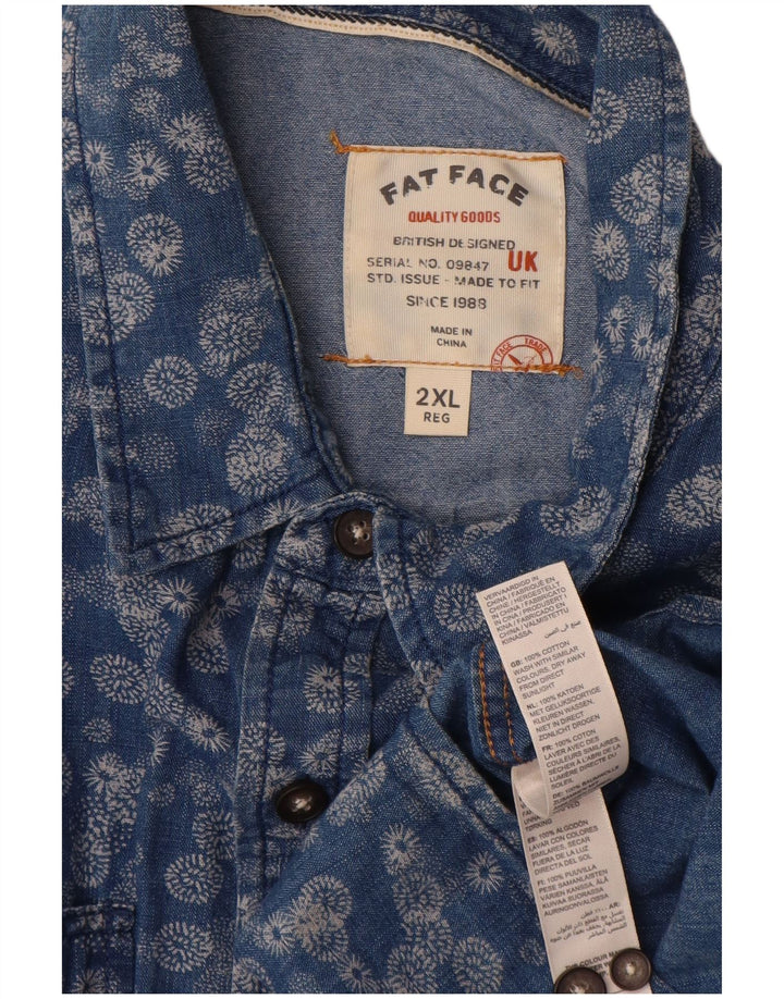 Fat Face muška košulja 2XL plavi cvjetni pamuk