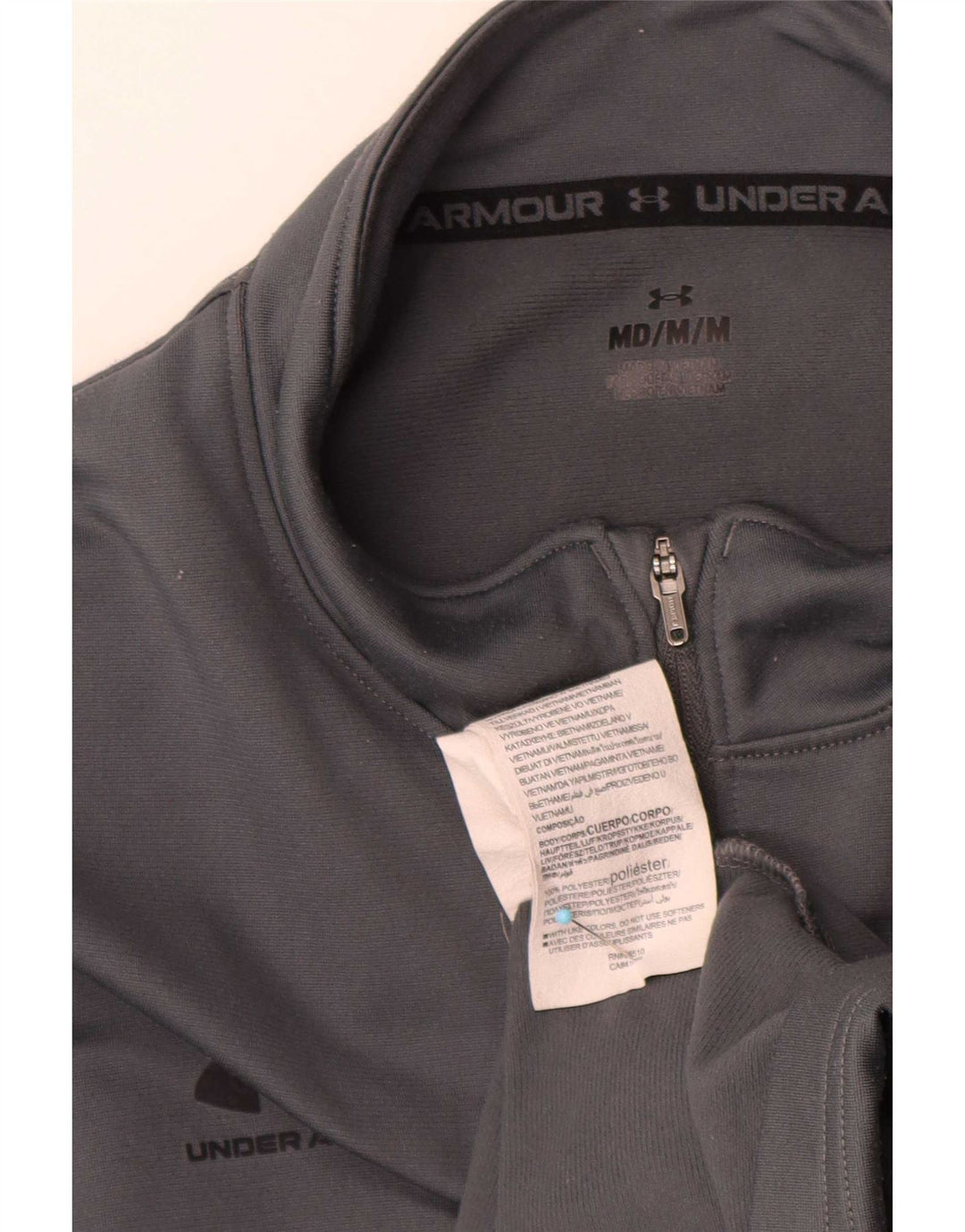 Under Armour Ženska majica s izrezom s patentnim zatvaračem Regular Fit, dugih rukava, srednje sive sportske