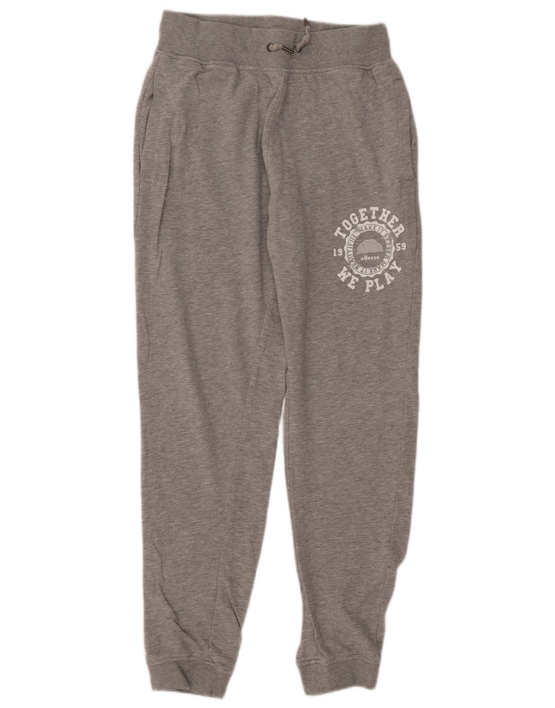 ELLESSE Muške trenirke s grafičkim motivima, hlače za trčanje, srednje sive fleke