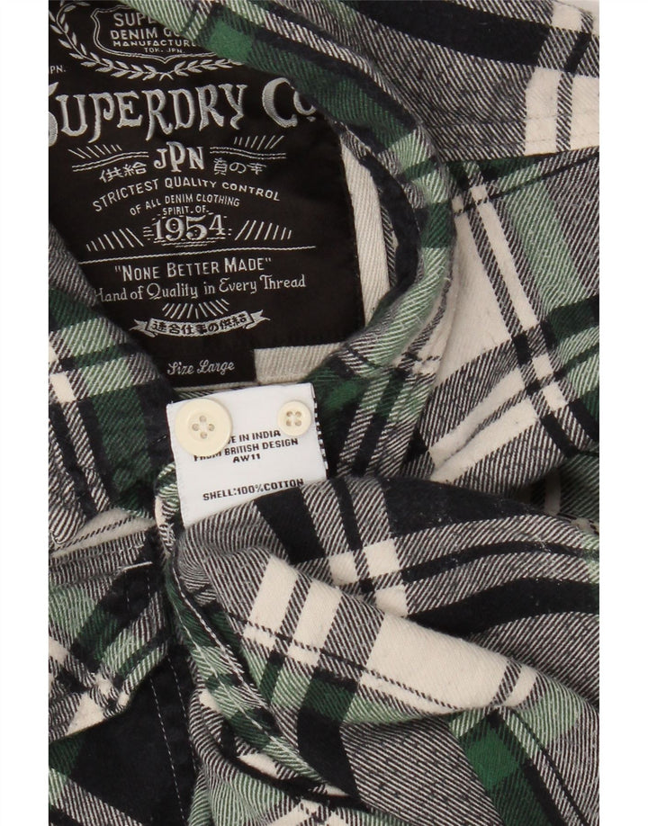 Superdry muška flanelska košulja, veliki tamnoplavi karirani pamuk