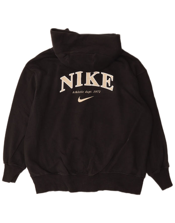 Nike muški pulover s kapuljačom s patentnim zatvaračem i grafičkim motivima, crni pamuk