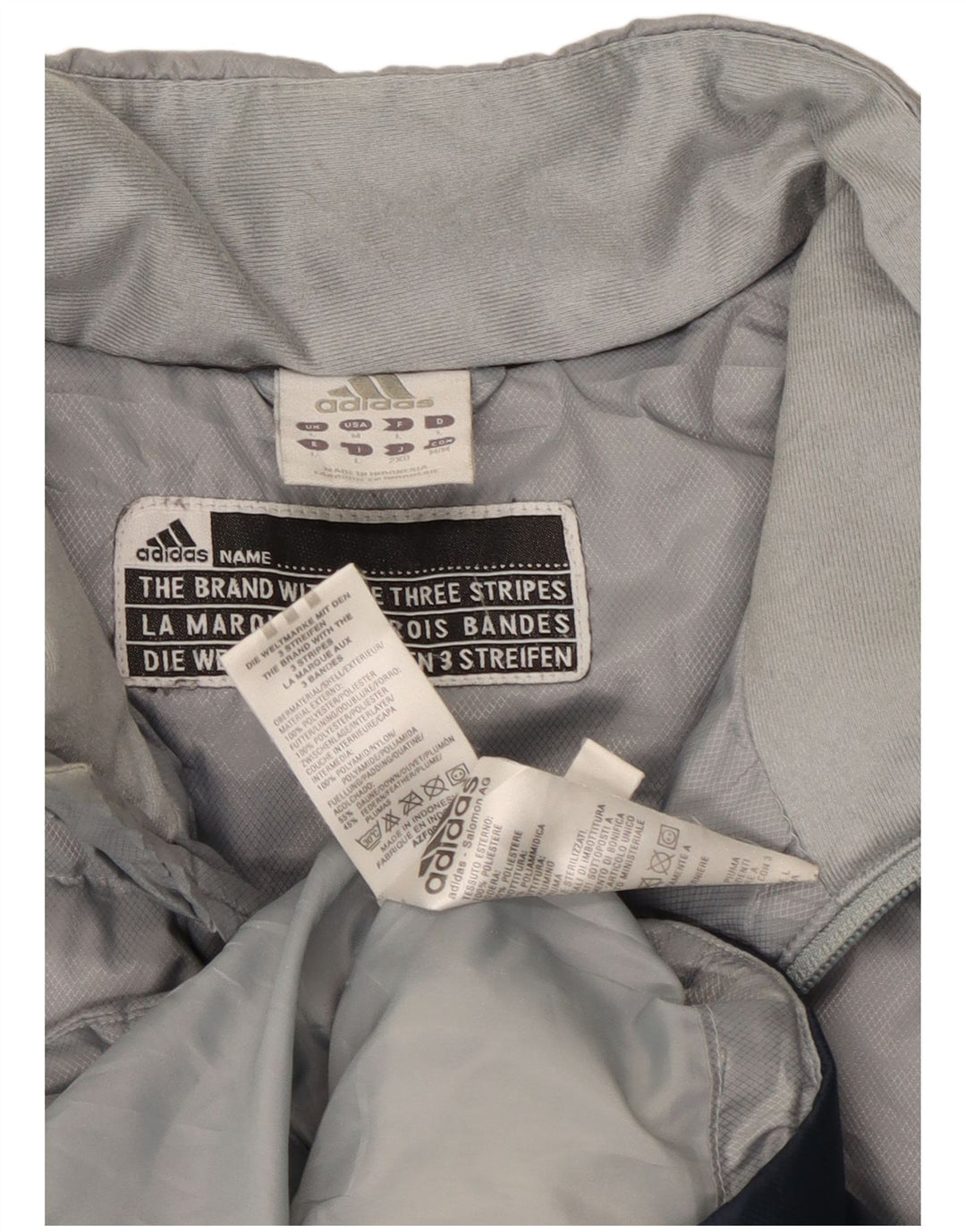 Adidas muška podstavljena jakna s tri pruge UK 40 Large Grey Colourblock