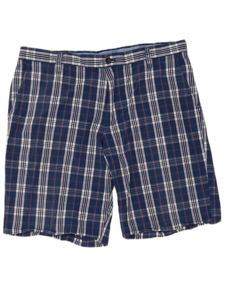 IZOD Muške chino kratke hlače W36 Veliki tamnoplavi karirani pamuk