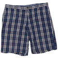 IZOD Muške chino kratke hlače W36 Veliki tamnoplavi karirani pamuk