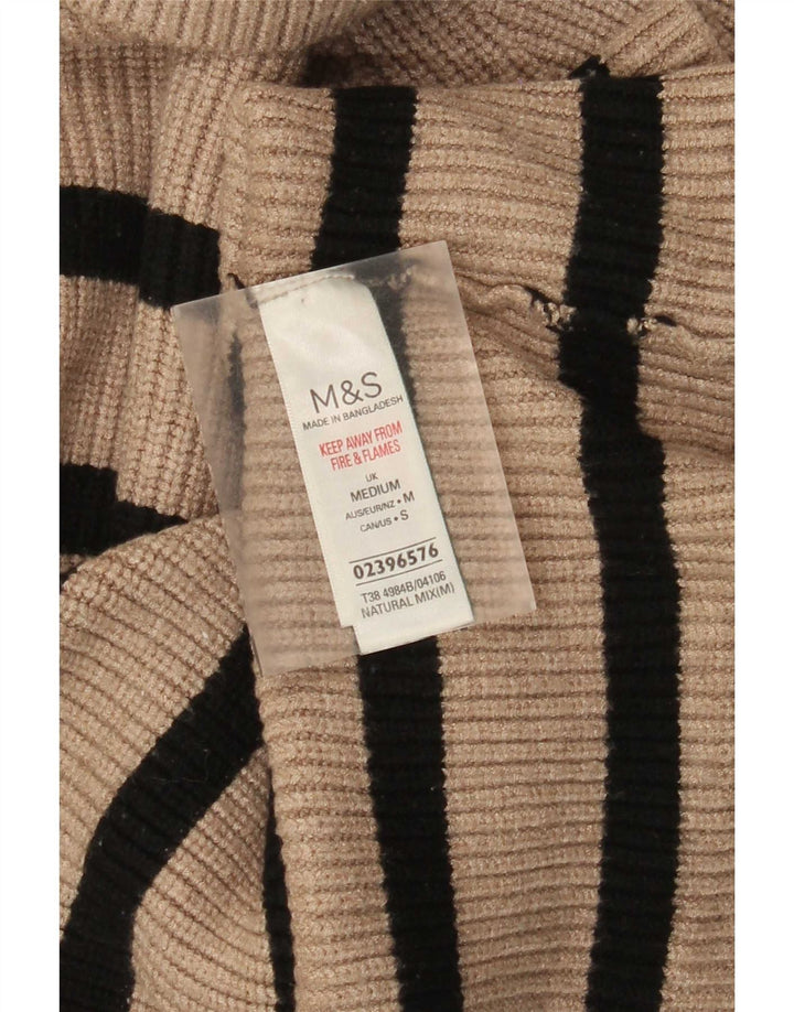 Marks & Spencer ženski pulover s rol izrezom UK 12 Srednje bež na pruge