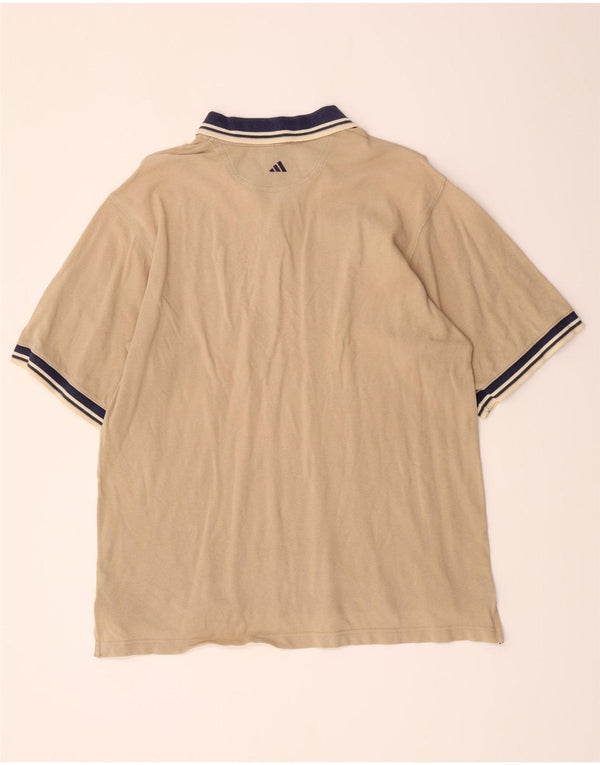 Adidas muška polo majica za ragbi UK 40/42 srednje bež pamuk na pruge
