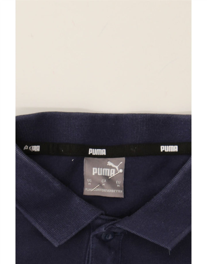PUMA Mens Polo Shirt Medium Navy Blue Vintage Puma and Second-Hand Puma from Messina Hembry 