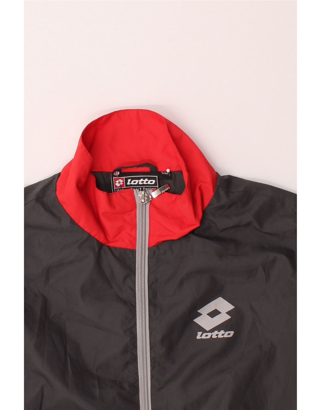 LOTTO Mens Tracksuit Top Jacket Small Grey Colourblock Polyester Vintage Lotto and Second-Hand Lotto from Messina Hembry 