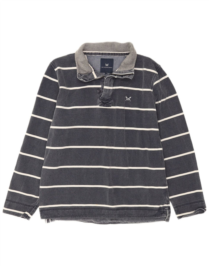 CREW ODJEĆA Muška majica s izrezom s patentnim zatvaračem srednje tamnoplava na pruge