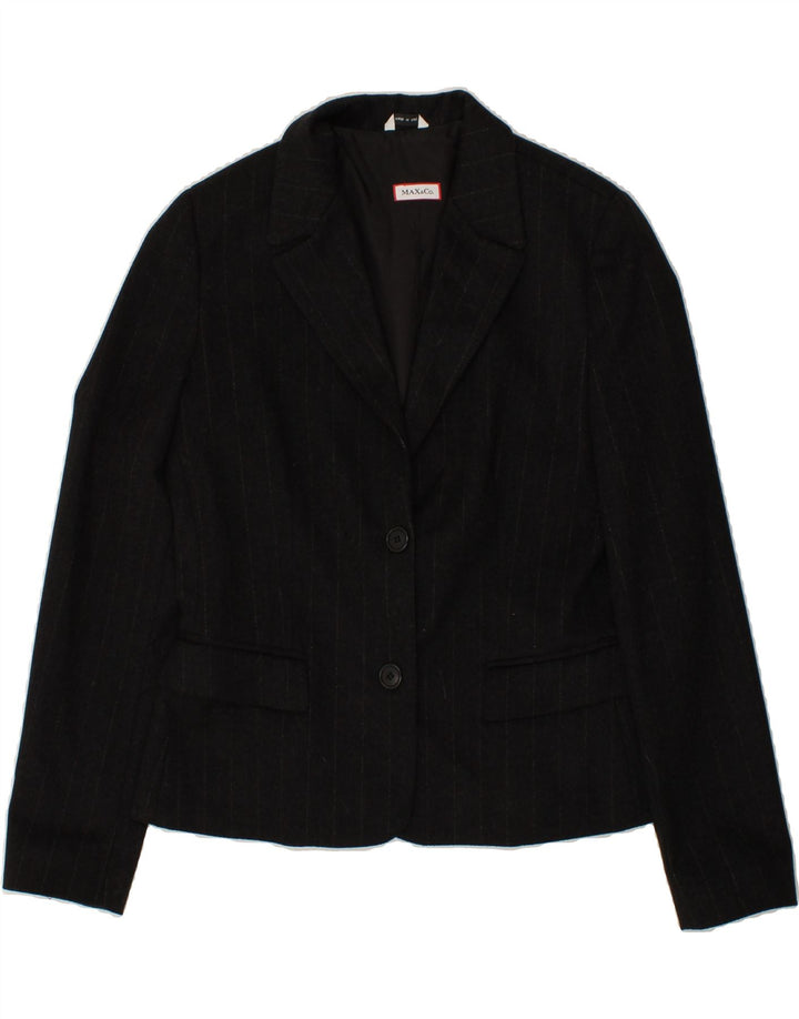 MAX & CO. Womens 2 Button Blazer Jacket UK 14 Medium Grey Striped Vintage Max & Co. and Second-Hand Max & Co. from Messina Hembry 