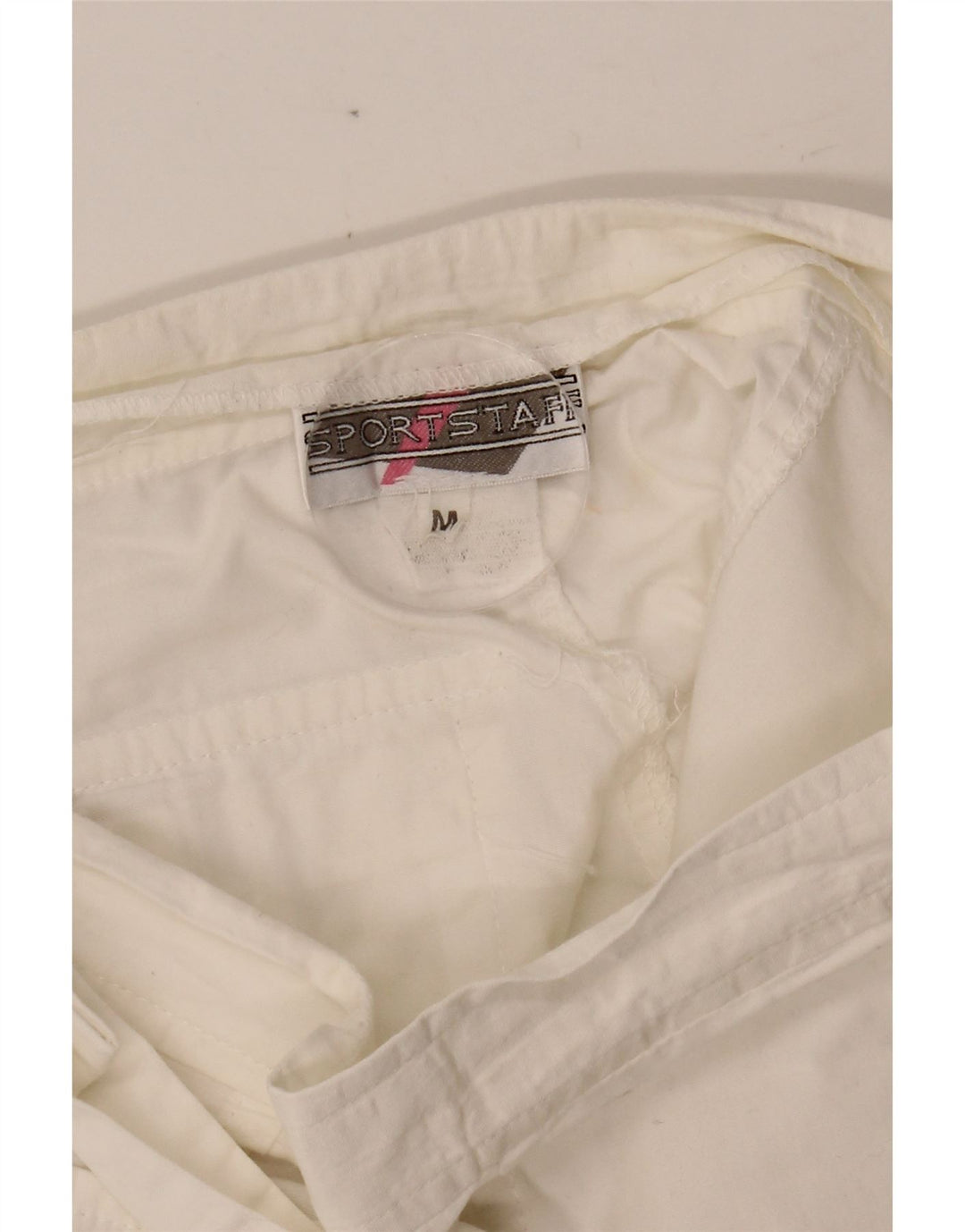SPORT STAFF Womens High Waist Cargo Shorts Medium W26 White