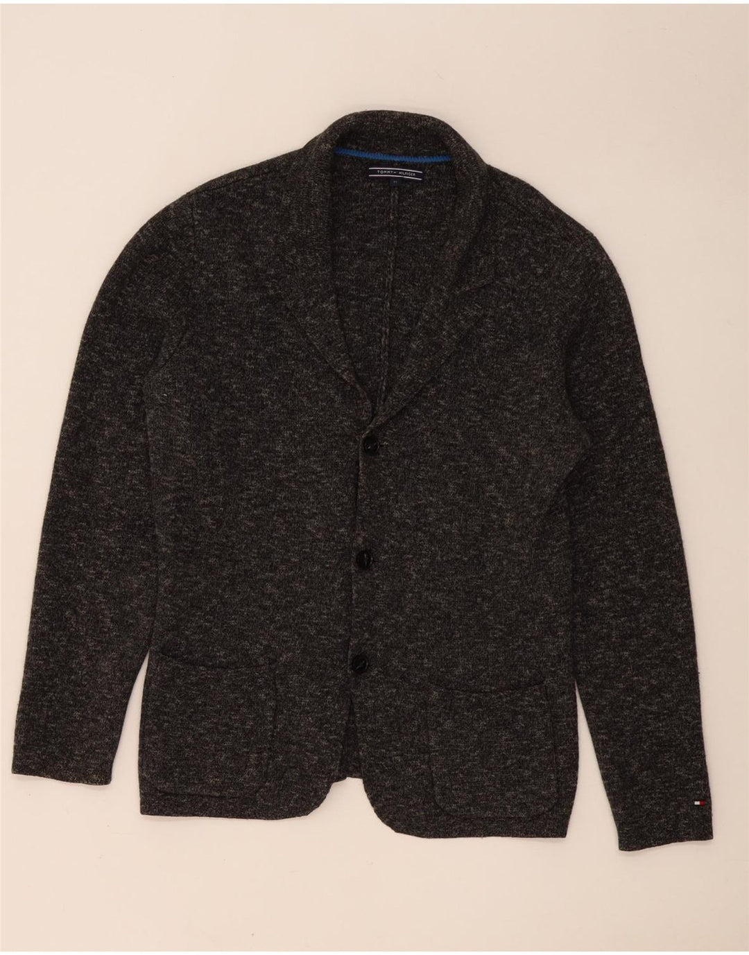 TOMMY HILFIGER Muška jakna sako s 3 gumba UK 38 srednje siva s pjegama