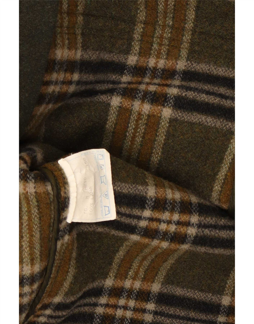 Vintage muški duffle kaput UK 38, srednja kaki vuna