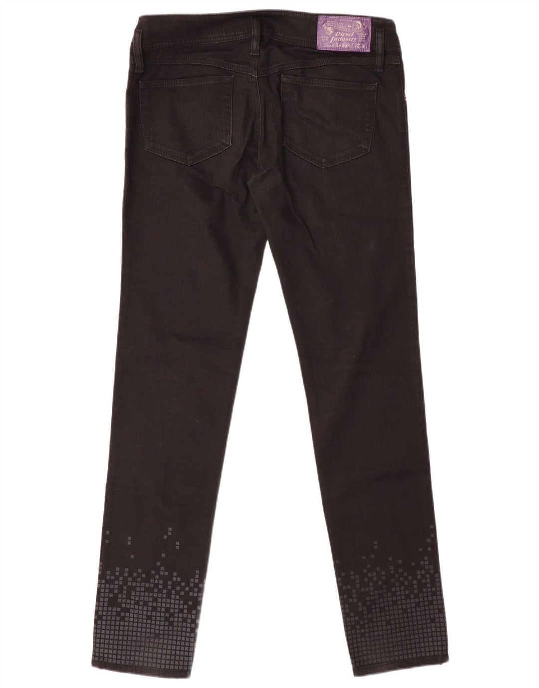 Diesel ženske uske traperice Matic W31 L34 crni geometrijski pamuk