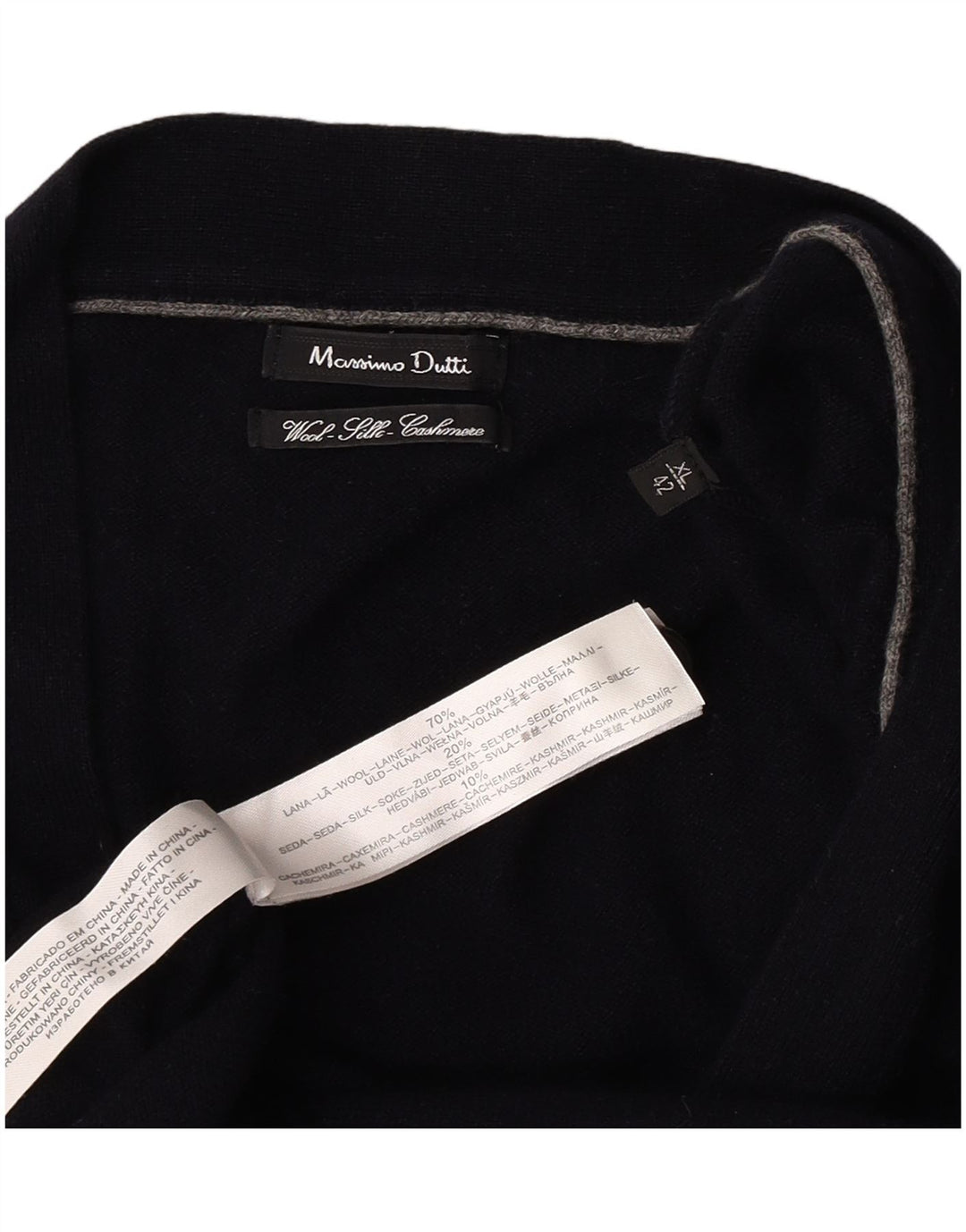Massimo Dutti muški kardigan pulover XL tamnoplava vuna