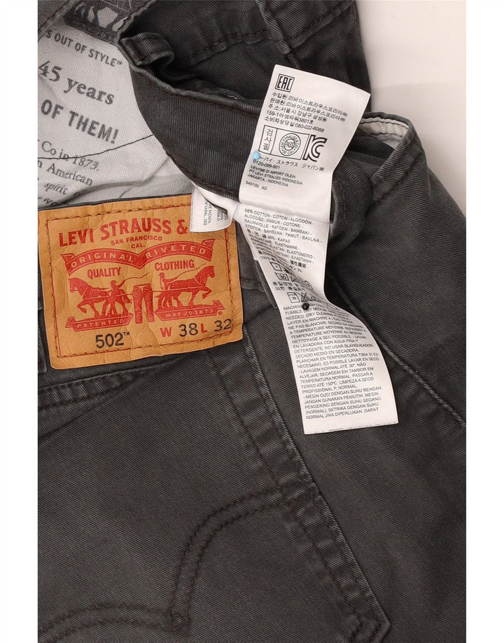 Levi's muške 502 sužene traperice W38 L32 sivi pamuk
