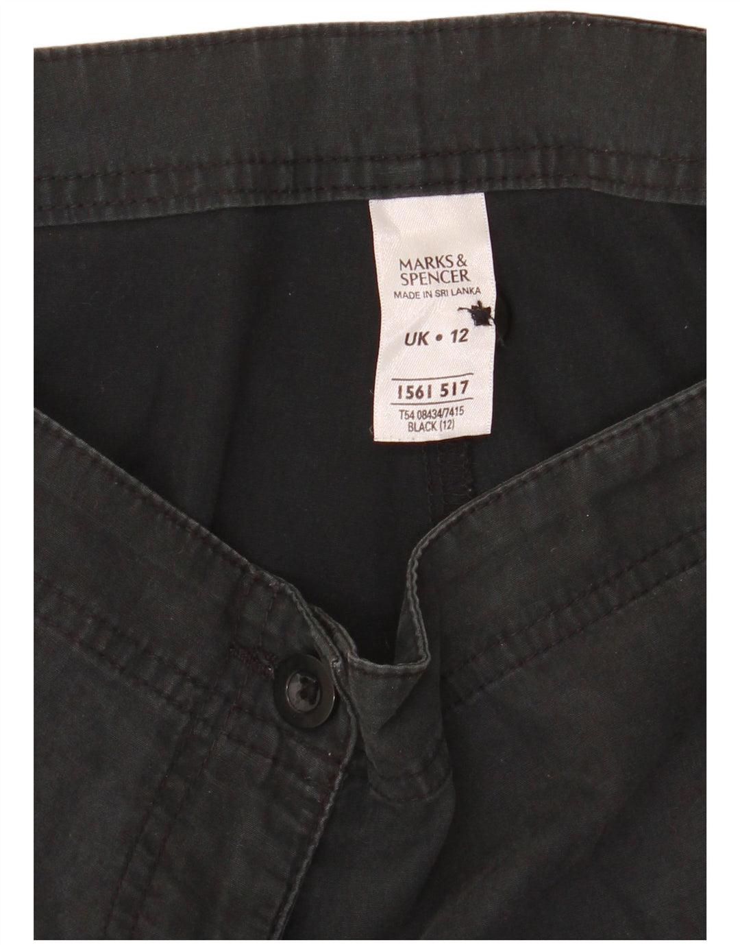 Marks & Spencer ženske chino kratke hlače UK 12 srednje W32 crni pamuk