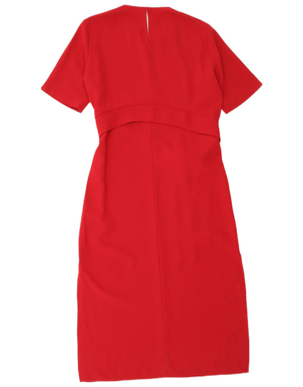 Zara Womens Maxi Dress UK 14 Medium Red Polyester