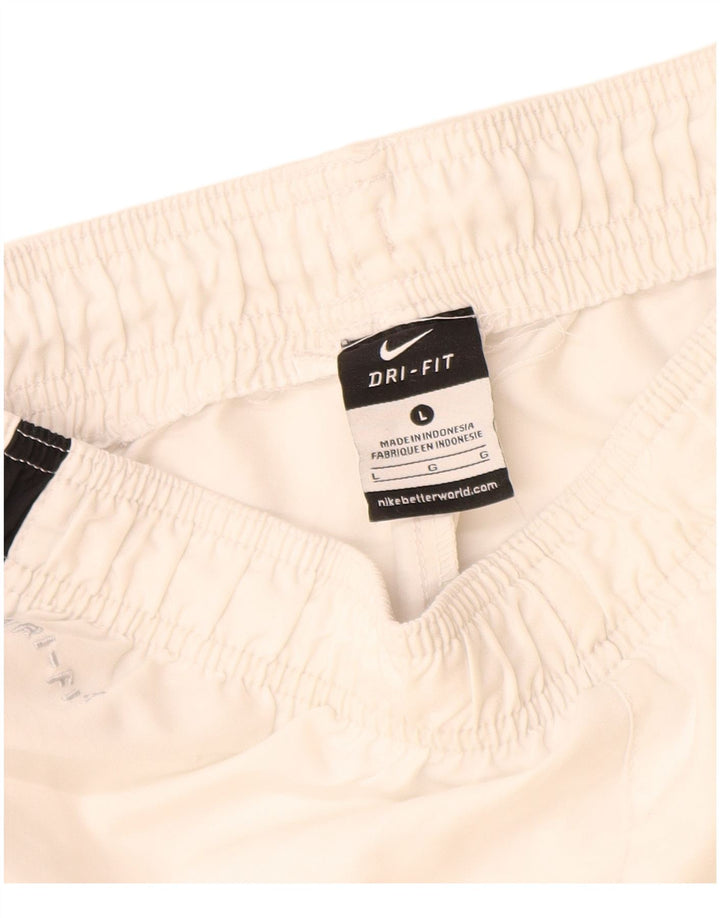 Nike Boys Dri Fit Sport Shorts 12-13 Years Large White Poliester